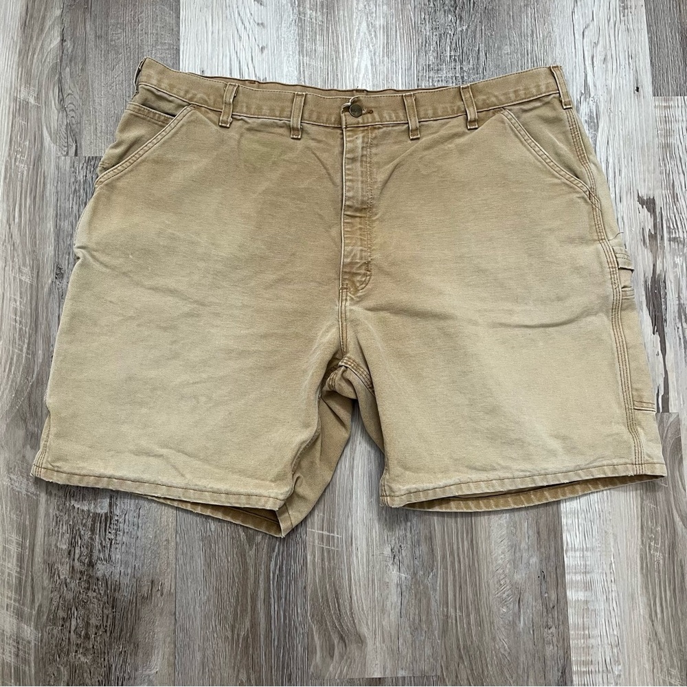 Vintage Carhartt Shorts Men’s Tan Distressed Faded Size 44 Carpenter